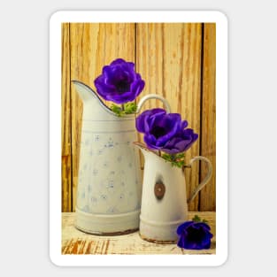 Two French Pitches With Anemone Flowers Sticker